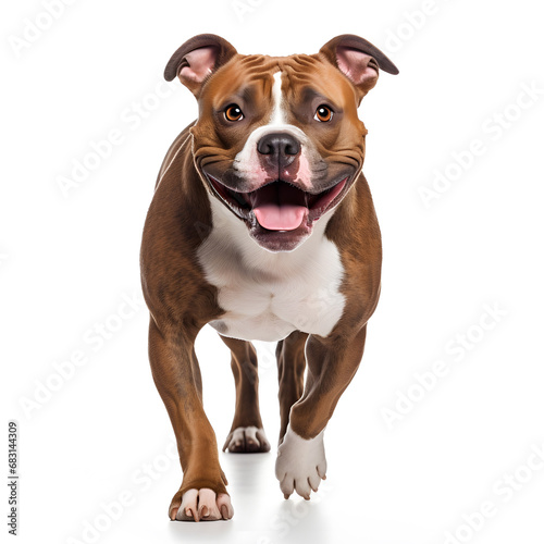 Pit Bull Dog Isolated on White Background - Generative AI