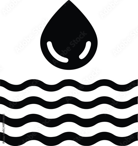 An icon that represents a water drop symbol.