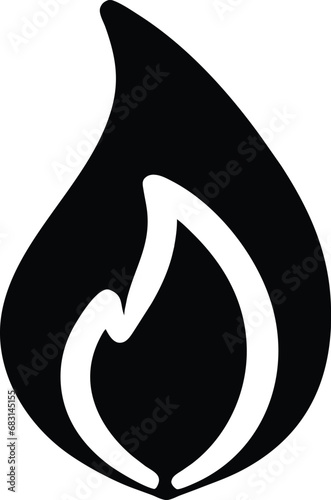 Icon design related to candle flame symbol.