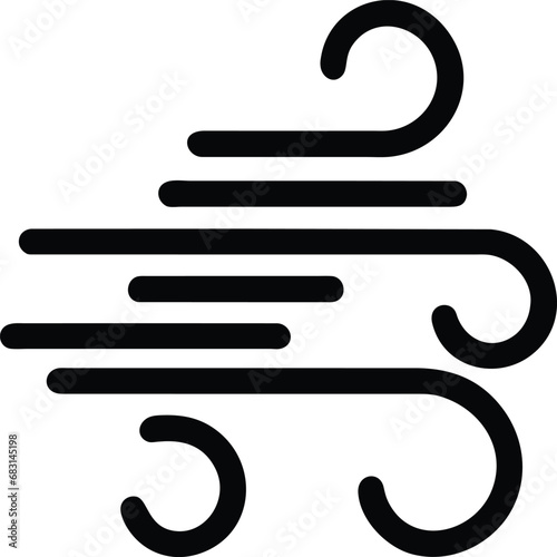 Icon design related to the force of the wind that forms