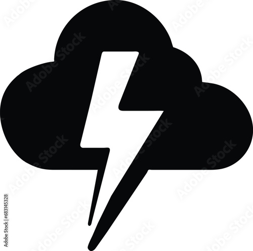 Weather related icon design, thunder and cloud cover.