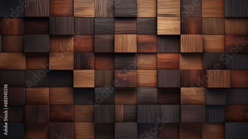 Create a harmonious composition of light and dark wooden hues in a 16:9 format.