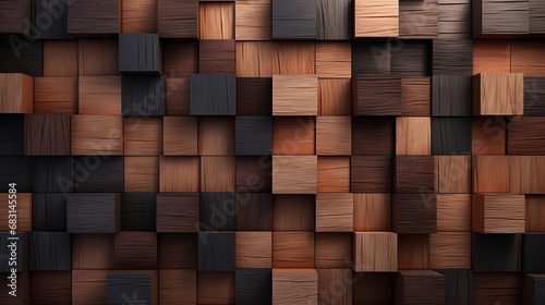 Create a harmonious composition of light and dark wooden hues in a 16 9 format.