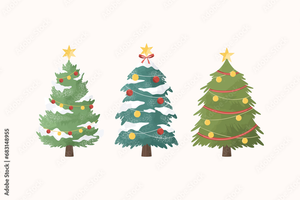 Christmas Tree Decoration Illustration Collection Christmas Tree Decoration Illustration Collection