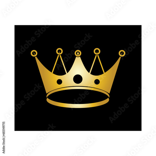 Royal luxury crown abstract Logo template design.Crown with monogram, with elegant and minimalist lines isolated on the background.