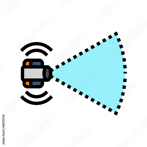 lidar sensors autonomous delivery color icon vector. lidar sensors autonomous delivery sign. isolated symbol illustration