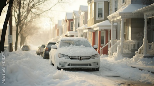 A snow covered car with icicles hanging from the roof park ,Winter Graphics, Winter Graphics image idea, Illustration