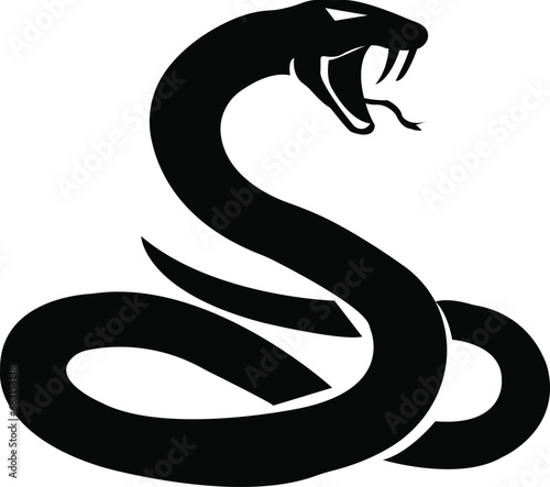 snake icon. flat vector and graphic, editable . Suitable for website design, logo, app, template, and ui ux. Black silhouette , Isolated symbol or icon on transparent background. Abstract sign