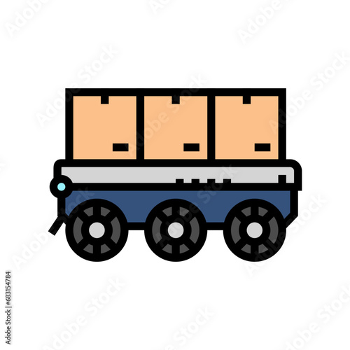 robot fleet autonomous delivery color icon vector. robot fleet autonomous delivery sign. isolated symbol illustration