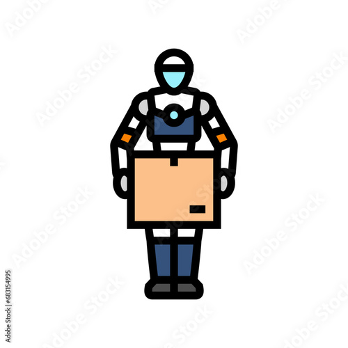 robot courier autonomous delivery color icon vector. robot courier autonomous delivery sign. isolated symbol illustration