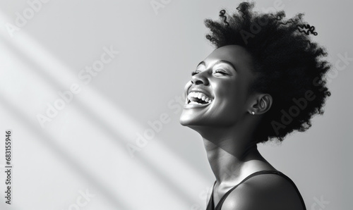 happy African black woman happy smiling