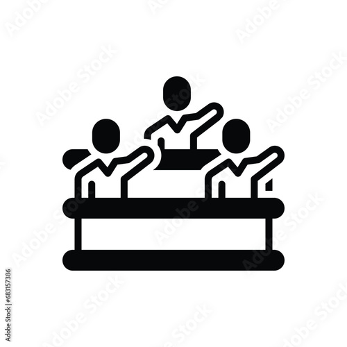 Black solid icon for participation 