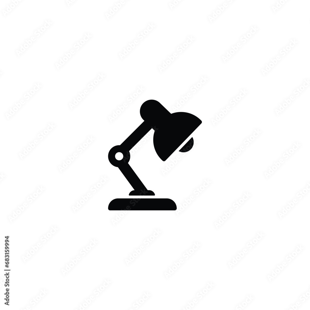 desk light lamp icon, desk lamp sign vector