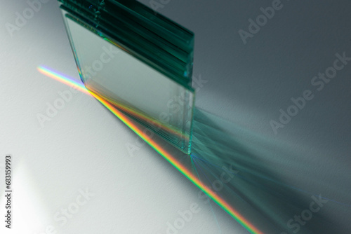 Light that shines through glass comes in many different colors.
