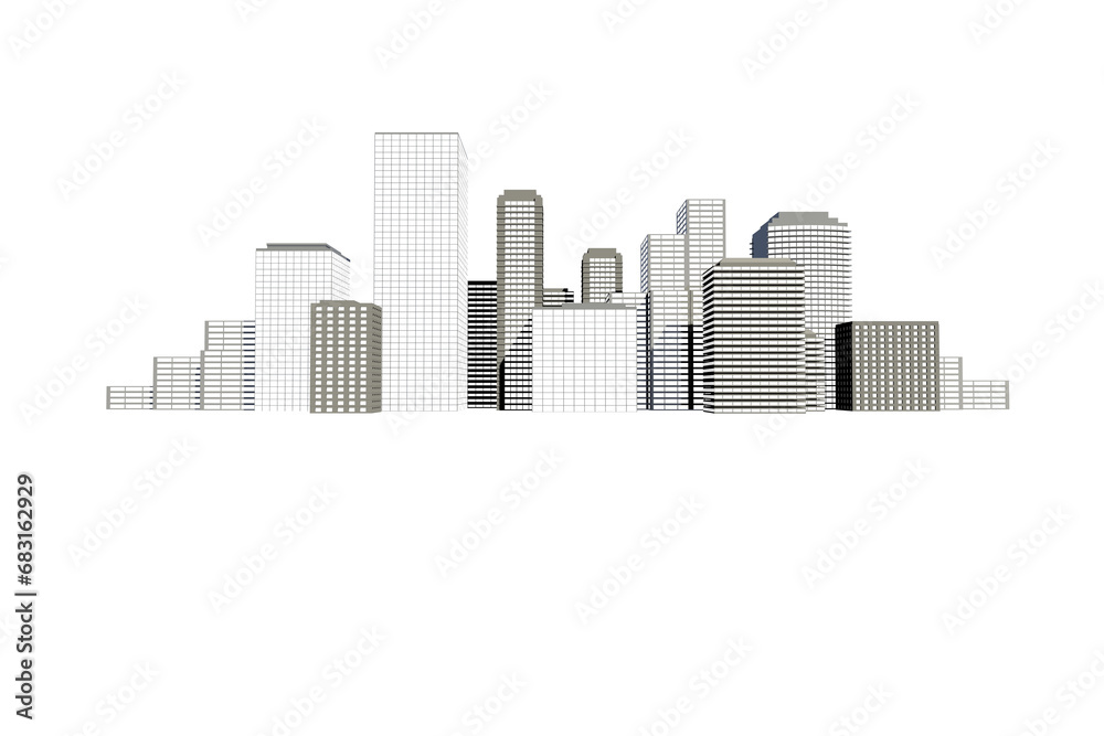 Digital png illustration of black city view on transparent background