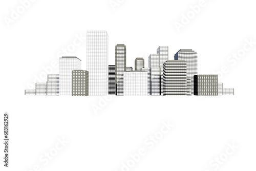 Digital png illustration of black city view on transparent background © vectorfusionart