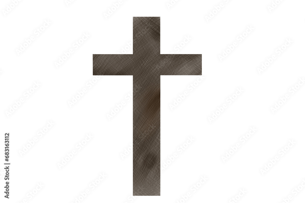Digital png illustration of brown cross on transparent background