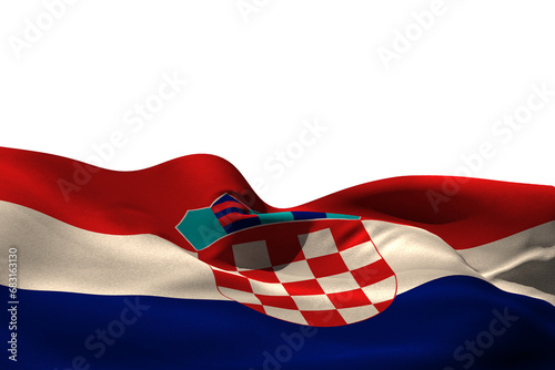 Tablou pe pânză Digital png illustration of flying croatian flag on transparent background