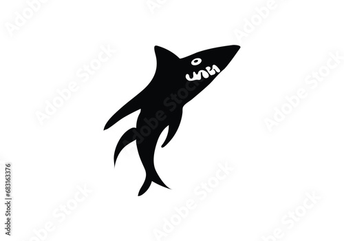 Bull Shark  minimal style design illustration icon