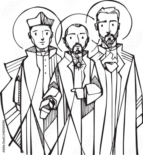 Jesuits founders cartoon vector illustration (ID: 683164396)