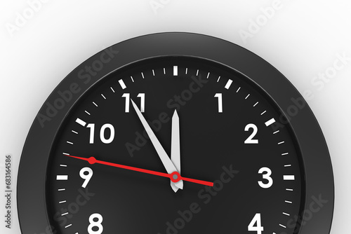Digital png illustration of black clock face without 12 hour on transparent background