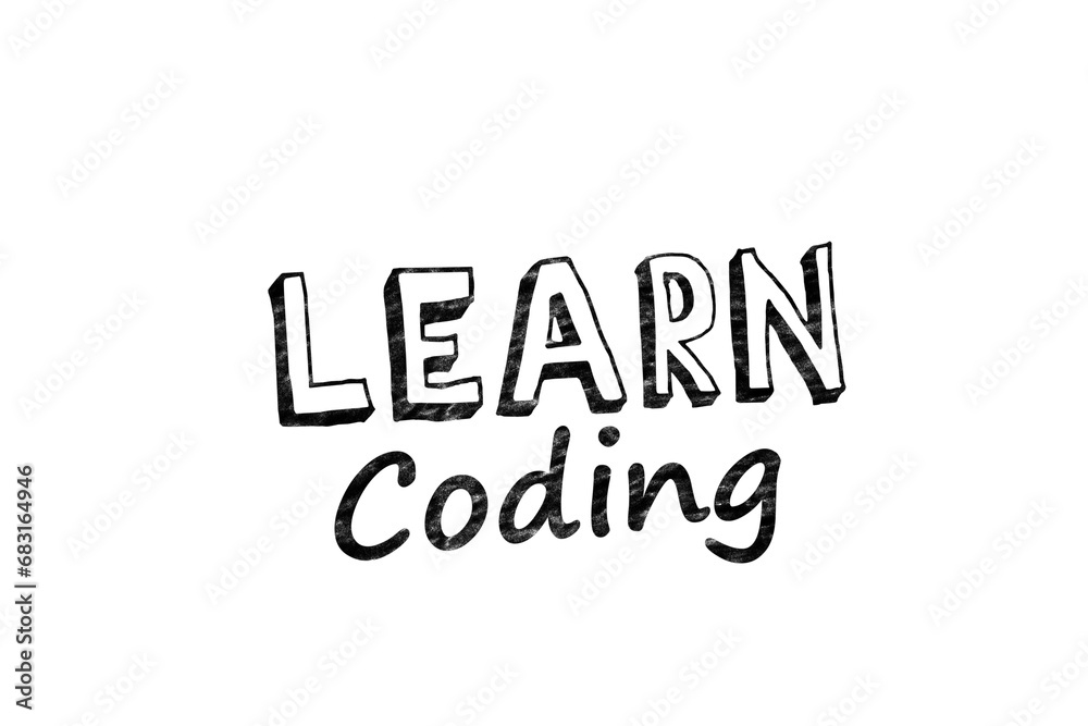 Digital png text of learn coding on transparent background Digital png text of learn coding on transparent background