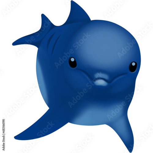 Friendly blue dolphin 