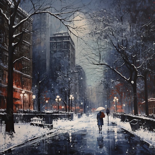 winter in the city ,Winter Graphics, Winter Graphics image idea, Illustration © CREATIVE STOCK