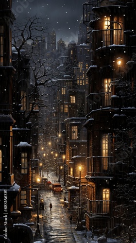 winter in the city  Winter Graphics  Winter Graphics image idea  Illustration
