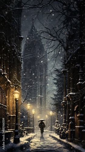 winter in the city ,Winter Graphics, Winter Graphics image idea, Illustration