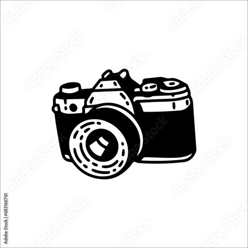 concept camera doodle illustration vector