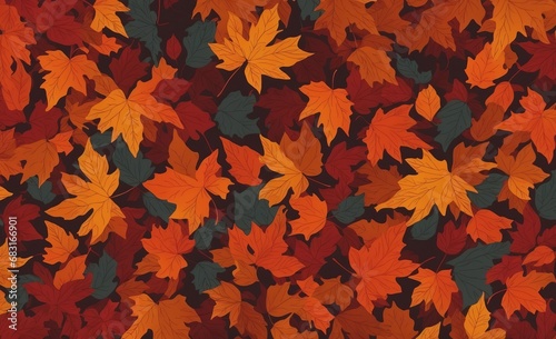 autumn leaves background created with generative ai