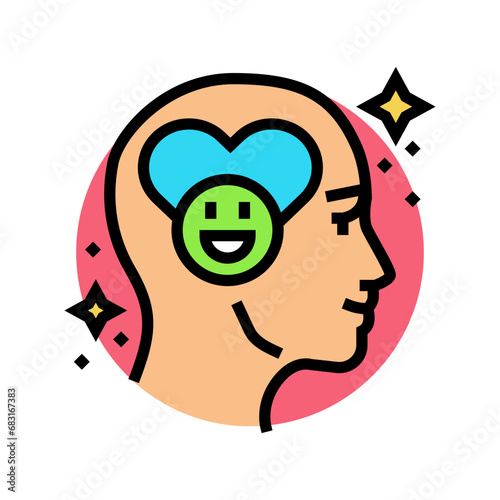emotional well being mental health color icon vector. emotional well being mental health sign. isolated symbol illustration
