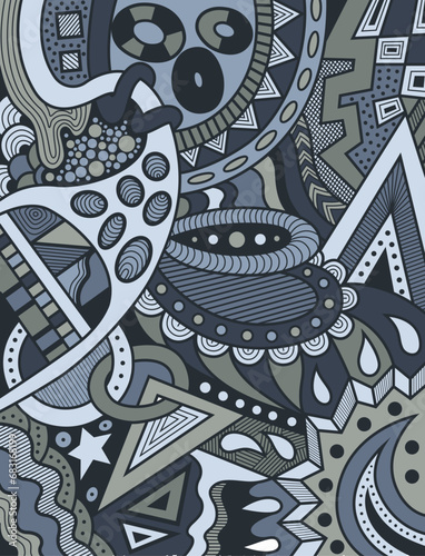 abstract drawing in shades of gray color