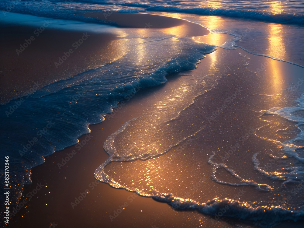 Naklejka premium sunset on the beach