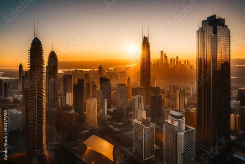 city overview at sunset © Mulazimhussain