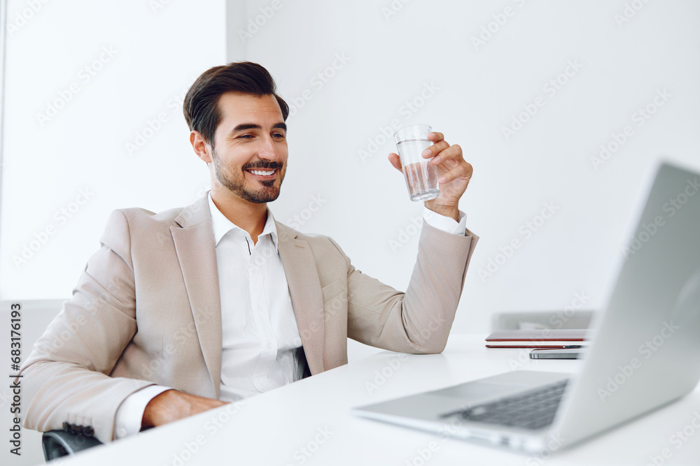Winner man technology job laptop office business suit worker happy corporate occupation businessman Winner man technology job laptop office business suit worker happy corporate occupation businessman