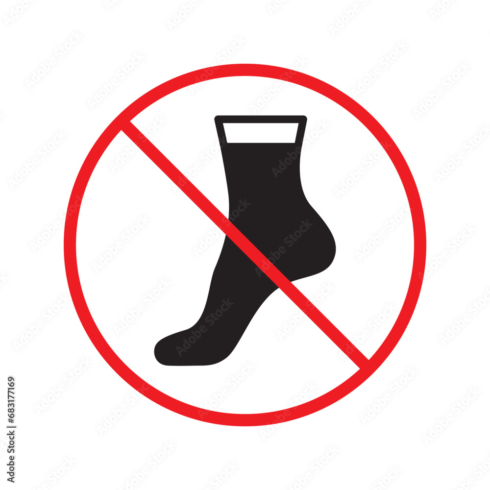 Forbidden foot step vector icon. Warning, caution, attention