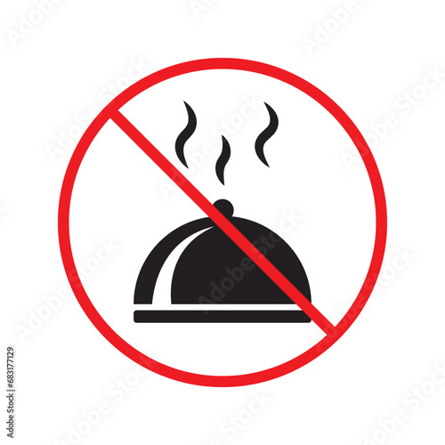 Forbidden food platter vector icon. Warning, caution, attention, restriction, label, ban, danger. No food platter flat sign design pictogram symbol. No food platter icon UX UI icon