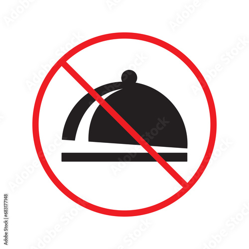 Forbidden food platter vector icon. Warning, caution, attention, restriction, label, ban, danger. No food platter flat sign design pictogram symbol. No food platter icon UX UI icon