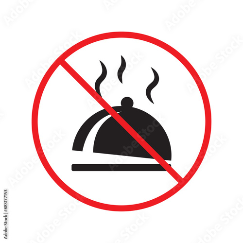 Forbidden food platter vector icon. Warning, caution, attention, restriction, label, ban, danger. No food platter flat sign design pictogram symbol. No food platter icon UX UI icon
