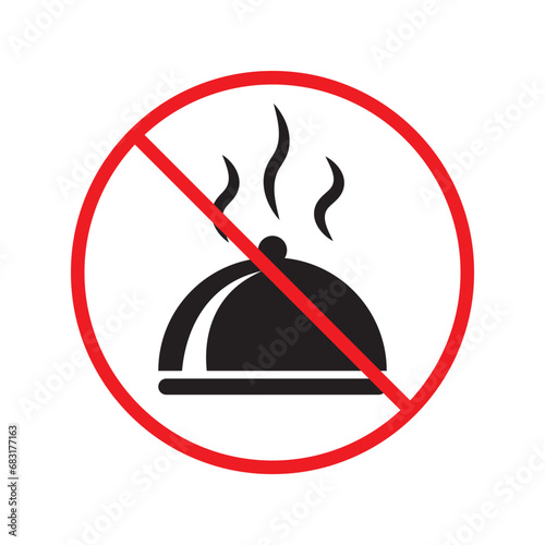 Forbidden food platter vector icon. Warning, caution, attention, restriction, label, ban, danger. No food platter flat sign design pictogram symbol. No food platter icon UX UI icon