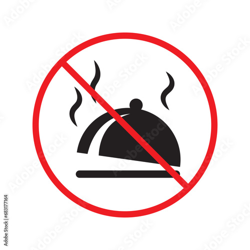 Forbidden food platter vector icon. Warning, caution, attention, restriction, label, ban, danger. No food platter flat sign design pictogram symbol. No food platter icon UX UI icon