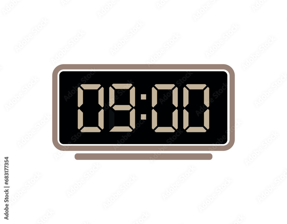 digital clock on white background digital clock on white background
