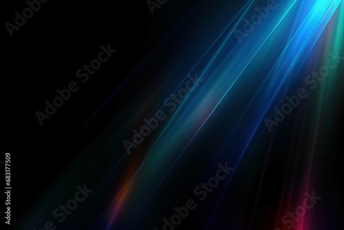 Ethereal Rainbow Flares Prism Rainbow Light Flares Overlay on Black Background photo