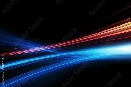 Abstract highspeed light motion effect on black background