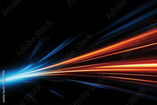 Abstract highspeed light motion effect on black background