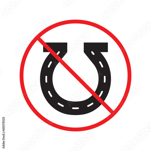 Forbidden magnet vector icon. Warning, caution, attention, restriction, label, ban, danger. No magnet attraction flat sign design pictogram symbol. No magnet icon UX UI icon