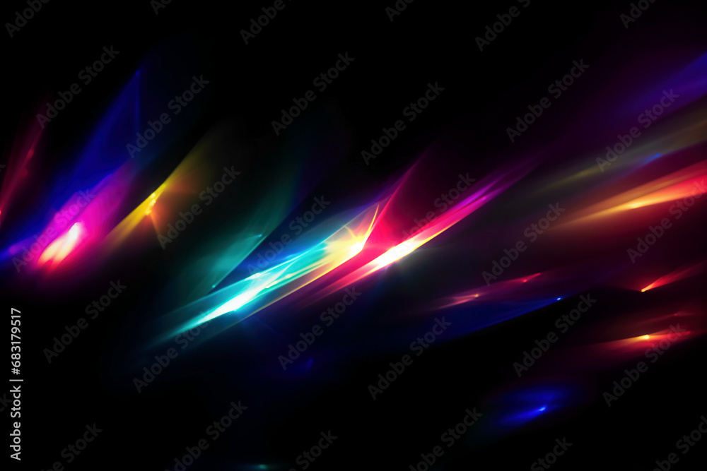 Fototapeta premium Blur colorful warm light on black background Light effect