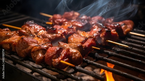 Grilled Giraffes with Smoky Flavor and Charred Marks on the Meat Generative AI